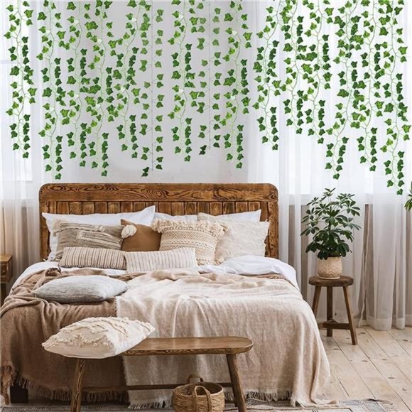 36 Pack 236 Feet Artificial Vines for Bedroom Fake Ivy Vines Room Plants Decor - Picture 5 of 6